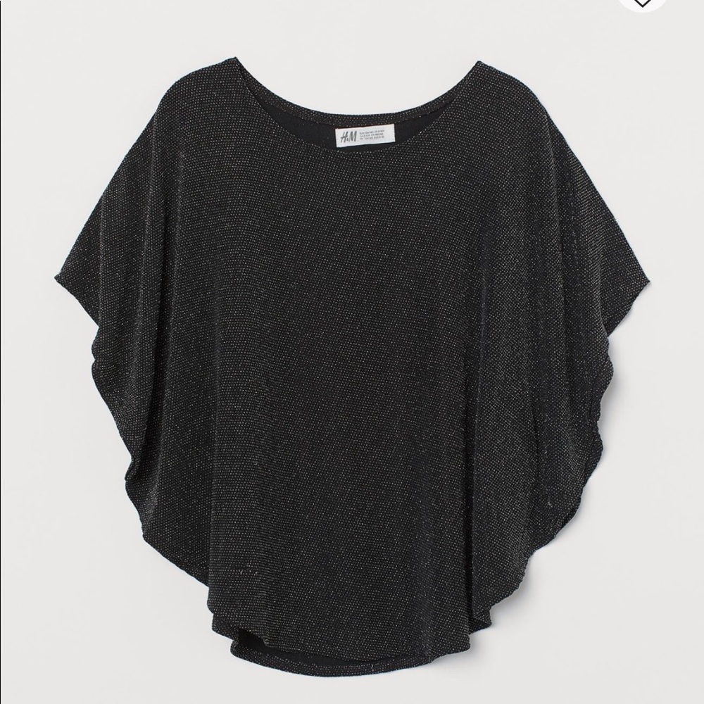 Printed Poncho-Style Top
